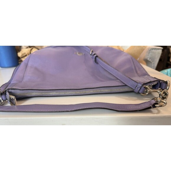 Coach Elle Purple Pebbled Leather Hobo Shoulder Crossbody Strap Bag Autentic - Picture 8 of 13